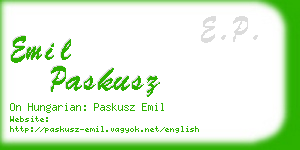 emil paskusz business card